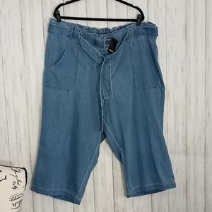 NWT Size 24 Torrid Chambry Wide Leg Cropped Pants